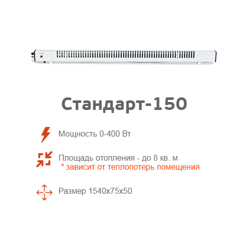 Обогреватель МЕГАДОР MR150 WL11 длина 1,5м, подключение-слева