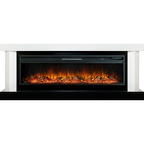 Каминокомплект Vancouver 60 - Белый с черным с очагом Vision 60 LOG LED