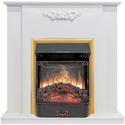 Каминокомплект Capri - Белое дерево делюкс с очагом Majestic FX Brass