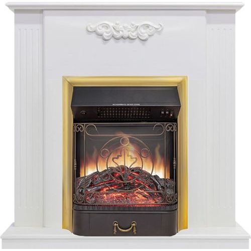 Каминокомплект Capri - Белое дерево делюкс с очагом Majestic FX M Brass
