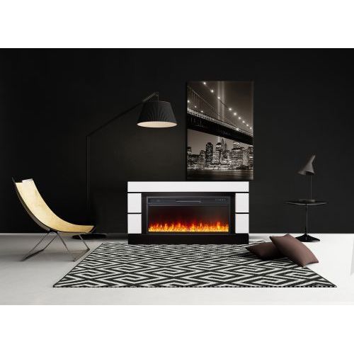 Каминокомплект Modern 42 SFT - Белый с черным с очагом Vision 42 LOG LED