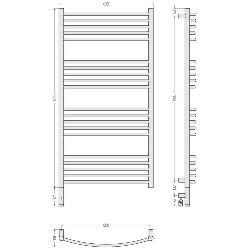 Богема 3.1 выгнутая 1200х600 МЭМ левый