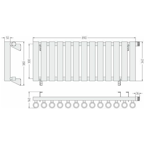 Кумир-0 EU50 правый 300х960 14 секций
