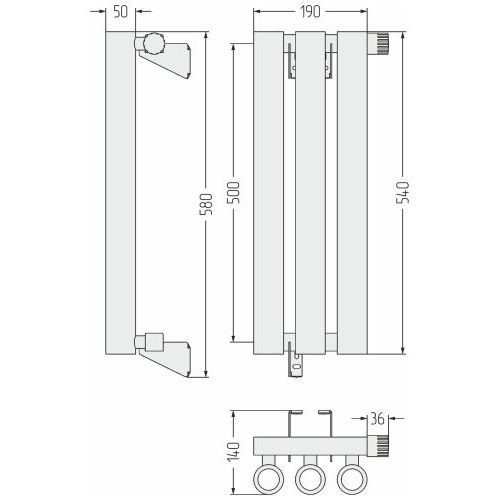 Кумир-0 EU50 правый 500х190 3 секции