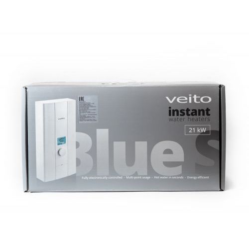 Водонагреватель VEITO BLUE S 21, проточный, напорный (21 кВт / 380В / 3ф.)