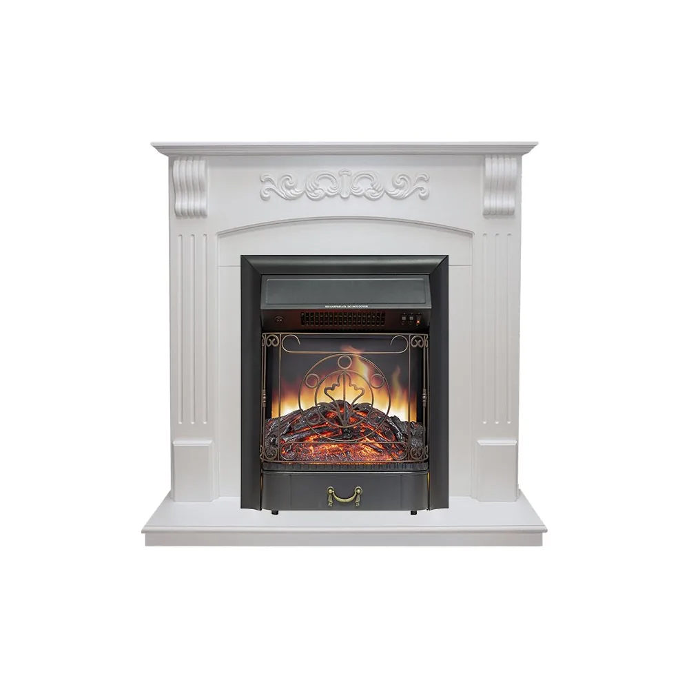 Каминокомплект Sorrento угловой - Белый дуб с очагом Majestic FX Black