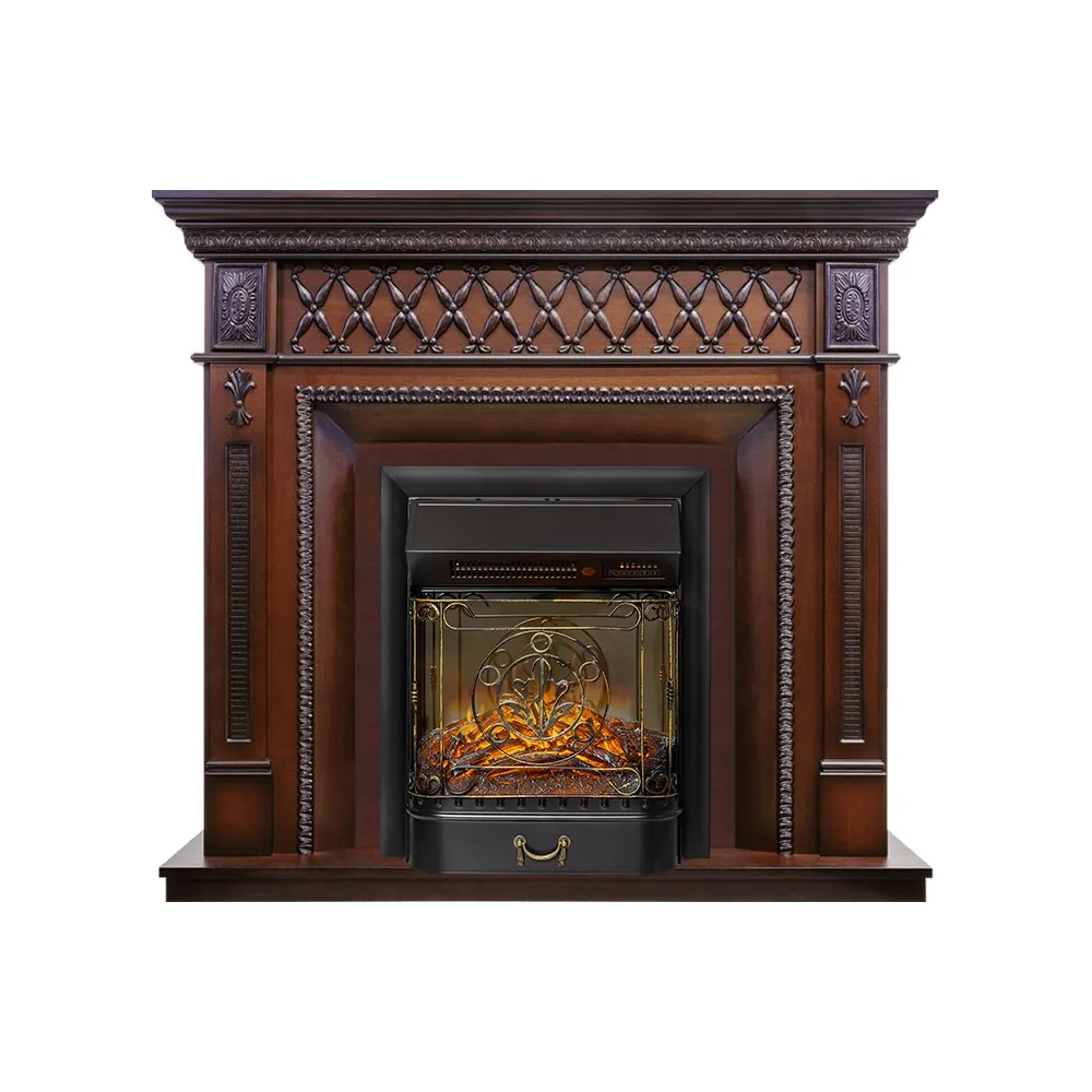 Каминокомплект Alexandria - махагон коричневый антик с очагом Majestic FX M Black RC