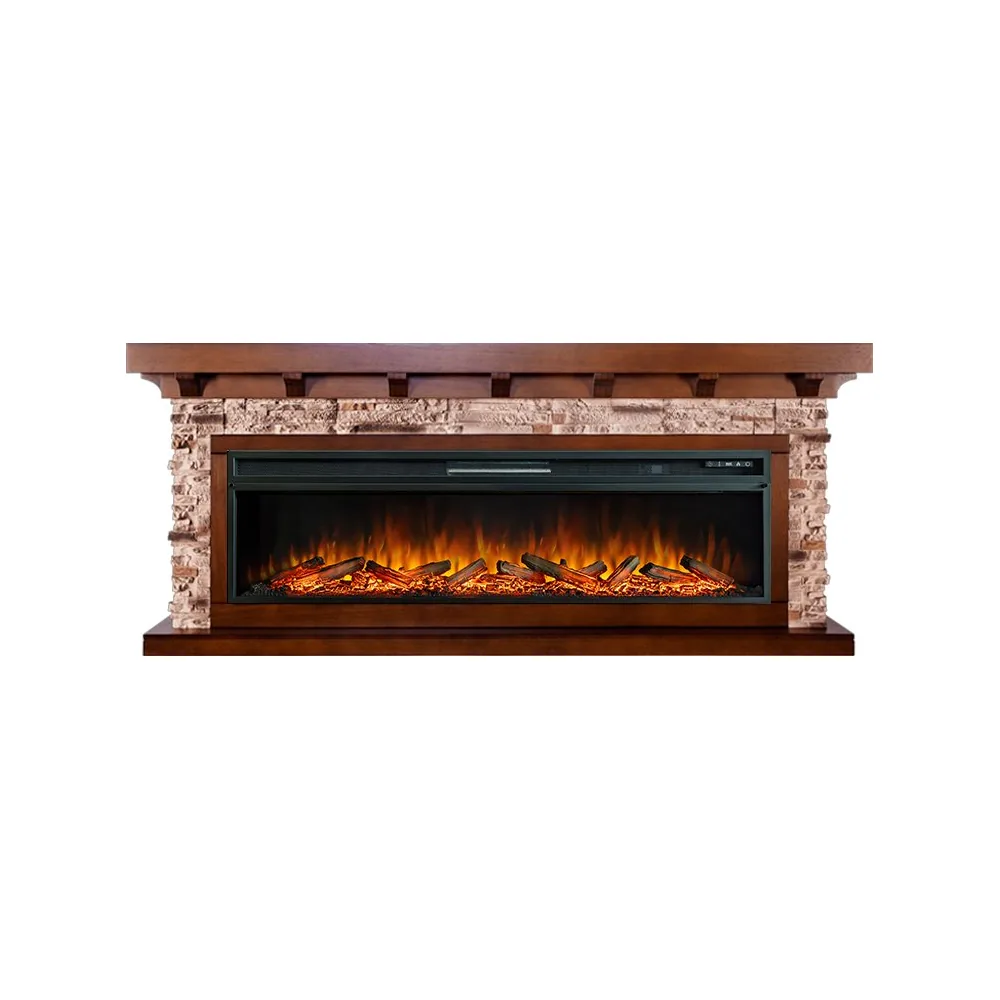 Каминокомплект Chalet 60 - Темный дуб с очагом Vision 60 LOG LED_
