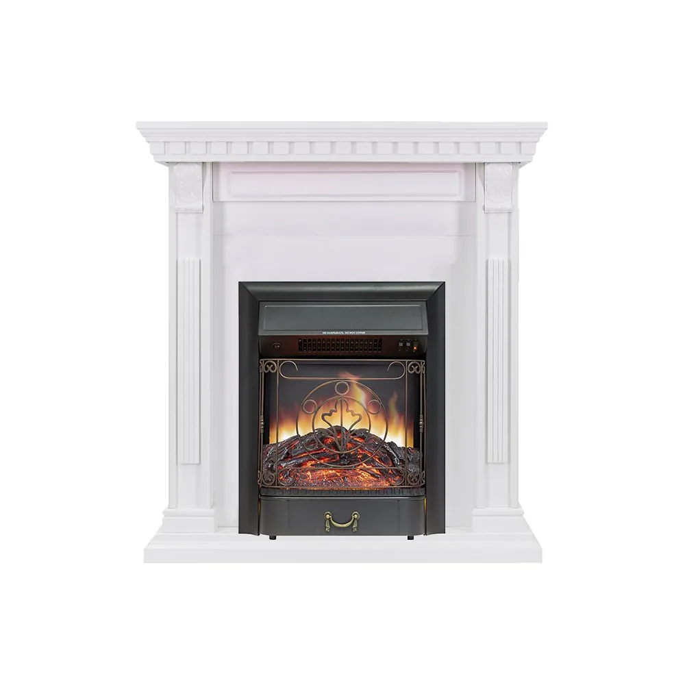 Каминокомплект Orlean - Белый с очагом Majestic FX Black