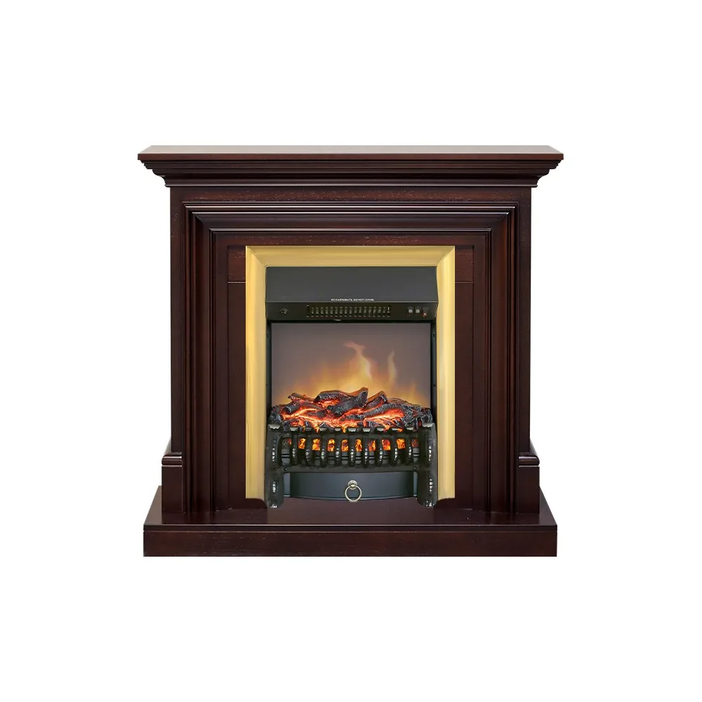 Каминокомплект Bradford - Темный дуб с очагом Fobos FX M Brass