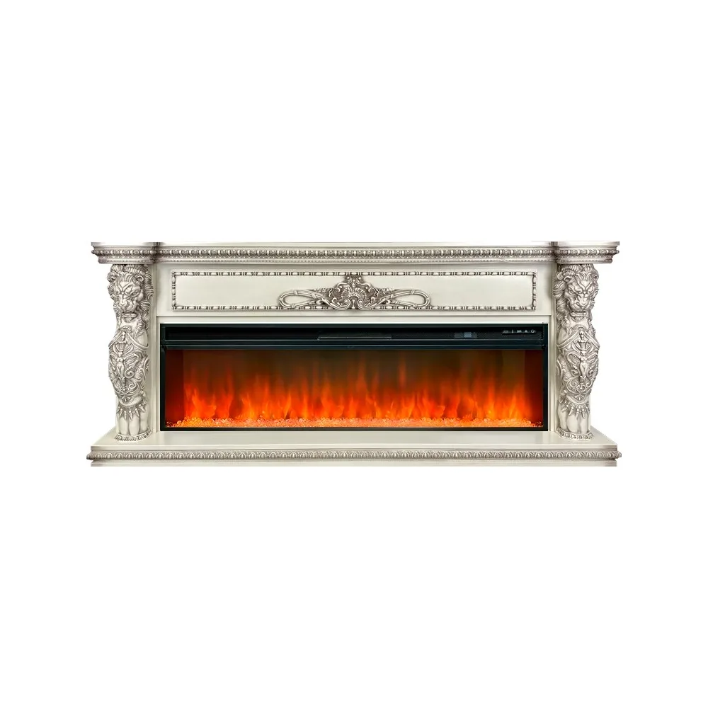 Каминокомплект Windsor 60 - Слоновая кость с темной патиной с очагом Vision 60 LED