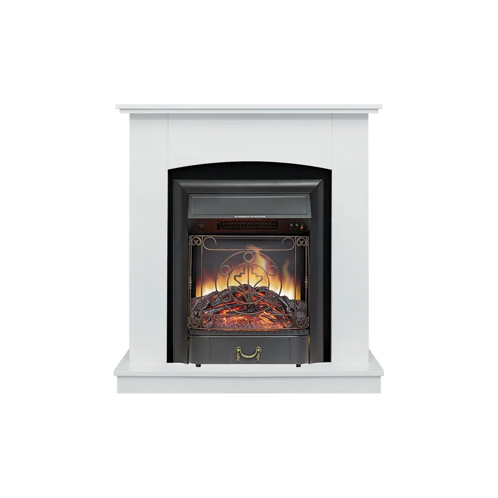 Каминокомплект Barcelona SFT (Разборный) - Белый с очагом Majestic FX Black