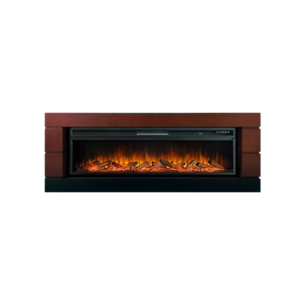 Каминокомплект Modern - Темный дуб с черным с очагом Vision 60 LOG LED_
