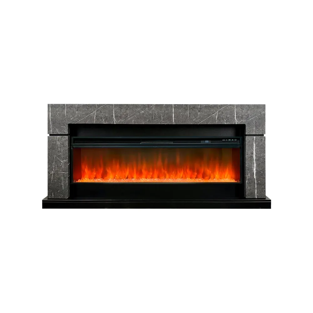 Каминокомплект Lindos 60 SFT - Серый мрамор с очагом Vision 60 LED