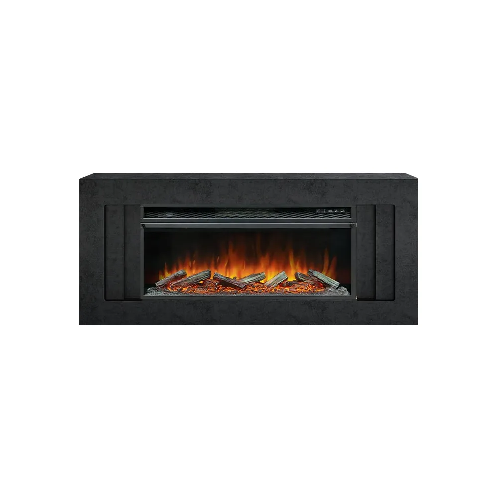 Каминокомплект Line 42 Dark Grey (Разборный) - Темный серый с очагом Vision 42 LOG LED