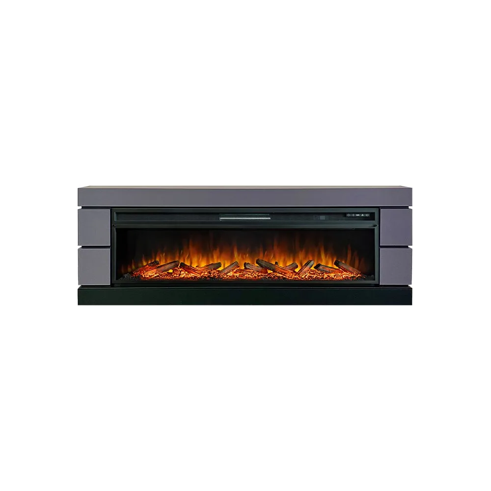Каминокомплект Modern 60 SFT (Разборный) - Серый графит с очагом Vision 60 LOG LED_