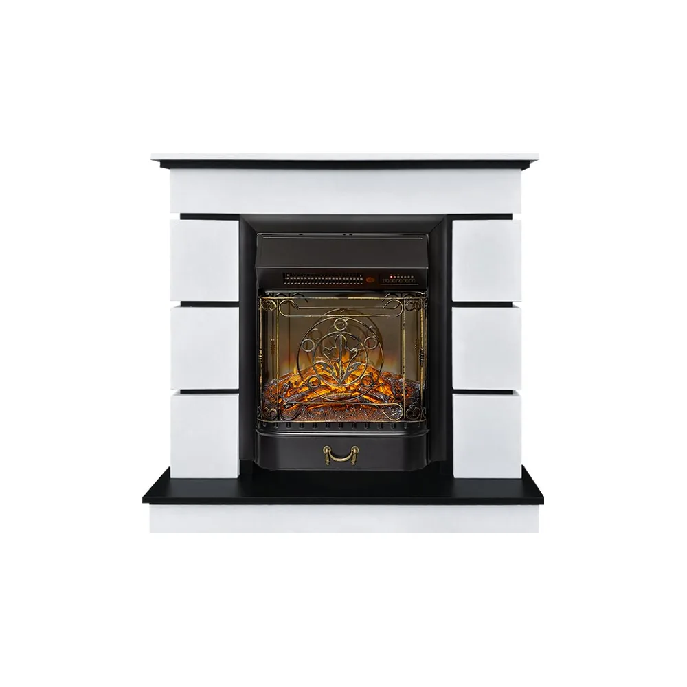Каминокомплект Modern (Разборный) - Белый с черным (64961401) с очагом Majestic FX M Black RC