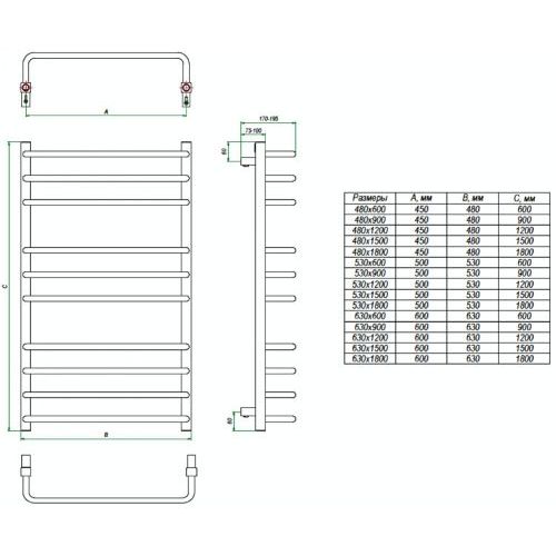 Полотенцесушитель ECO FORTE 480x900