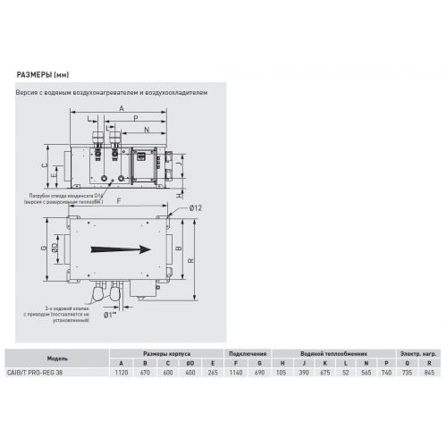 Компактная приточная установка Soler Palau CAIT-38/400 BFR PRO-REG