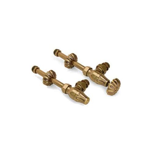 Комплект вентилей с трубками SR Rubinetterie серия Floral Old Style 1/2" угловой, цвет Бронза