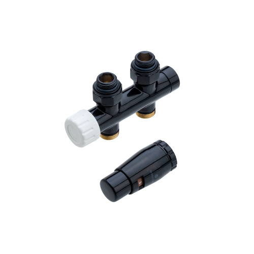 Узел подключения Schlosser DUO-PLEX Черный RAL 9005 Прямой 3/4 x М22x1,5
