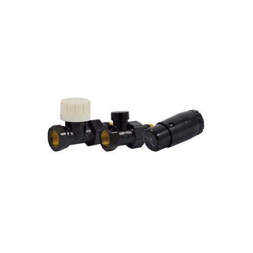 Комплект Schlosser проходной с головкой Мини M30x1,5 DN15 GZ1/2 x GW1/2, Черный