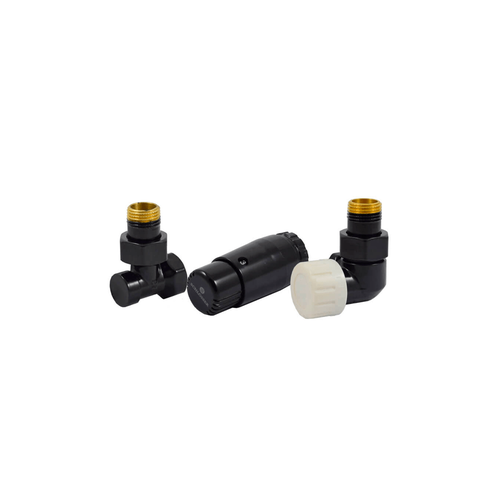 Комплект Schlosser DN15 GZ1/2x GW 1/2 осевой правый с головкой Мини M30x1,5, Черный