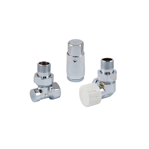 Комплект Schlosser DN15 GZ1/2 x GW1/2 осевой правый с головкой Мини M30x1,5, Хром