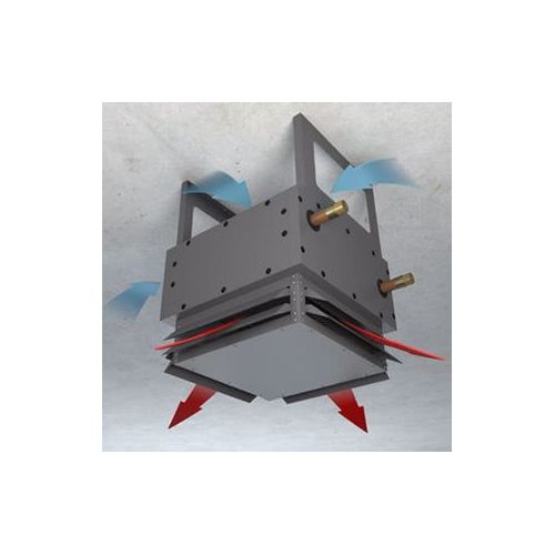 Тепловентилятор Varmann VHLF 400 RAL9007, с воздухораздающим модулем в виде четырехсторонних жалюзи