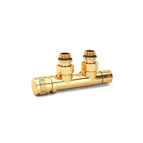 Узел нижнего подключения SR Rubinetterie угловой 1/2"х3/4"Е Золото (левый)
