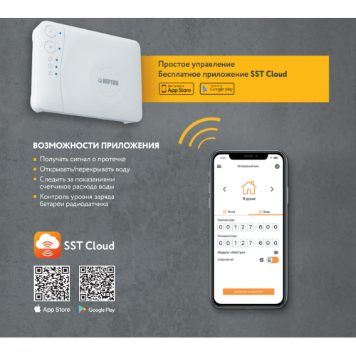 Система Neptun PROFI Smart+ 3/4 контроль от протечки воды