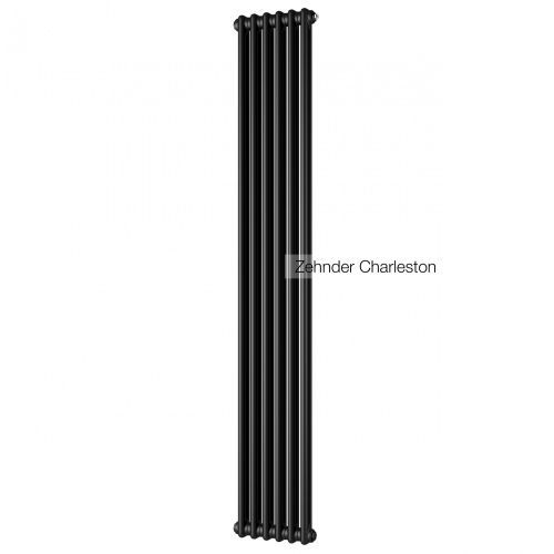 Радиатор трубчатый Zehnder Charleston 2180, 04 сек.1/2 бок.подк. RAL9017matt (9217) (кроншт.в компл)