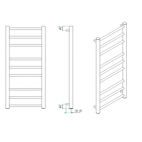 Полотенцесушитель GROSSO 550x1200