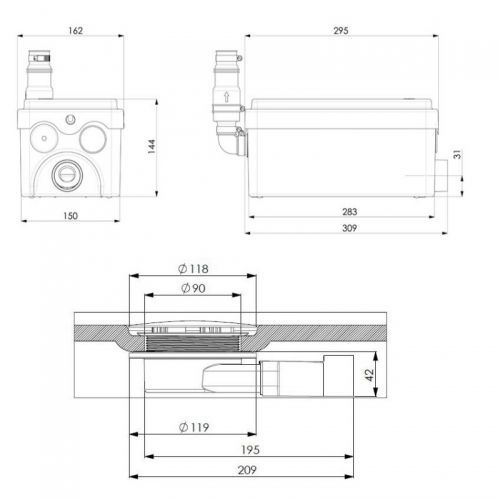 Санинасос SFA SANIDOUCHE FLAT