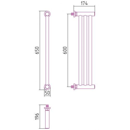 Полотенцесушитель водяной Хорда 600х195