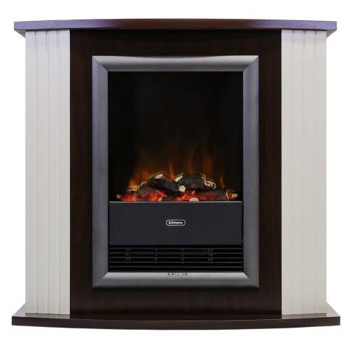 Каминокомплект Каминокомплект Vianna DELUXE - Темный орех, белый с очагом Viotta