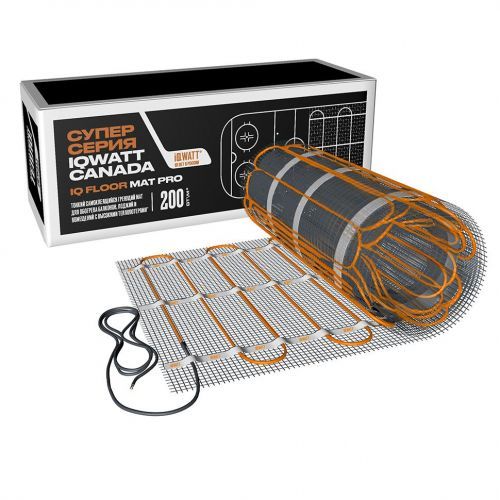 Мат греющий IQ FLOOR MAT PRO 4м² под плитку, тонкий самоклеящийся