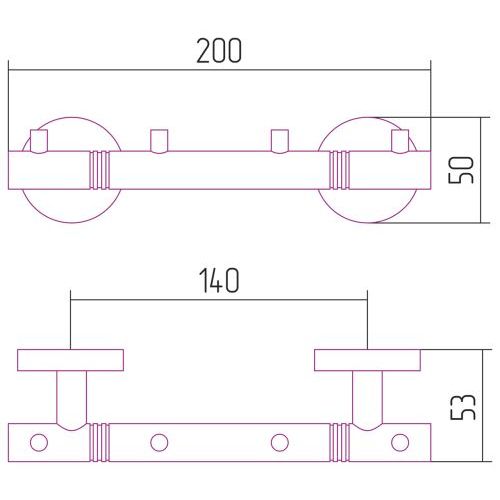 Вешалка настенная   Каньон - 4 крючка / L 200 (Золото)