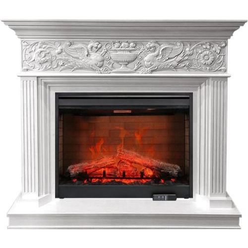Каминокомплект Palace - Белый с серебром с очагом Symphony 30'' DF3020-EU