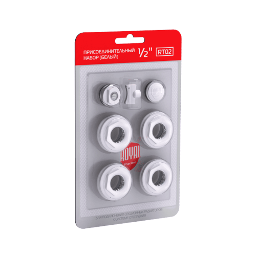 Набор присоединительный Royal Thermo 1/2'' white	 RT02.1