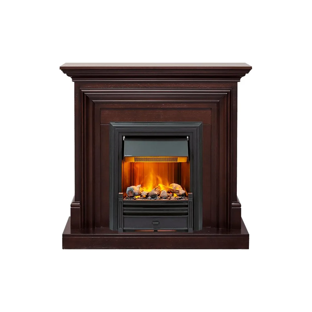 Каминокомплект Bradford - Темный дуб с очагом Brookline Black