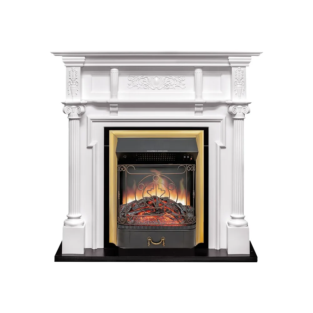 Каминокомплект Oxford - Белый с очагом Majestic FX Brass