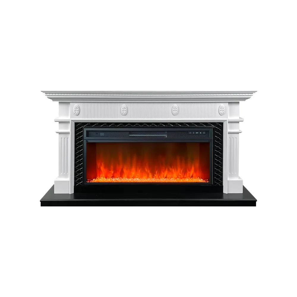 Каминокомплект Carlyle - Белый с черным с очагом Vision 42 LED