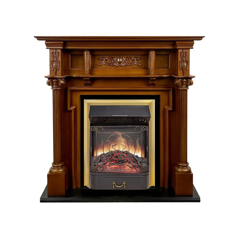 Каминокомплект Oxford - Орех с очагом Majestic FX M Brass