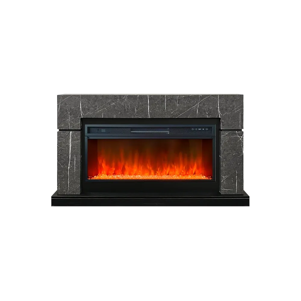 Каминокомплект Lindos 42 SFT - Серый мрамор (Ширина 1470мм) с очагом Vision 42 LED