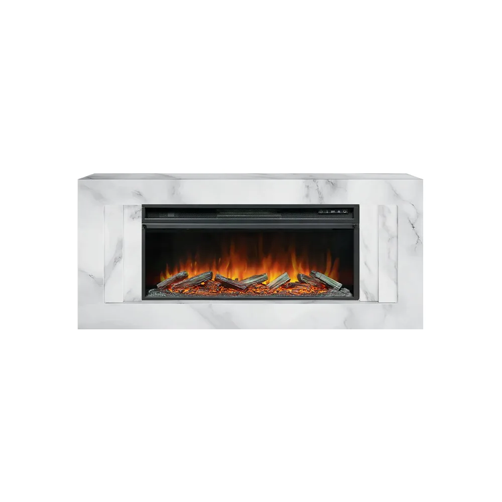 Каминокомплект Line 42 SFT White Marble - Белый мрамор с очагом Vision 42 LOG LED