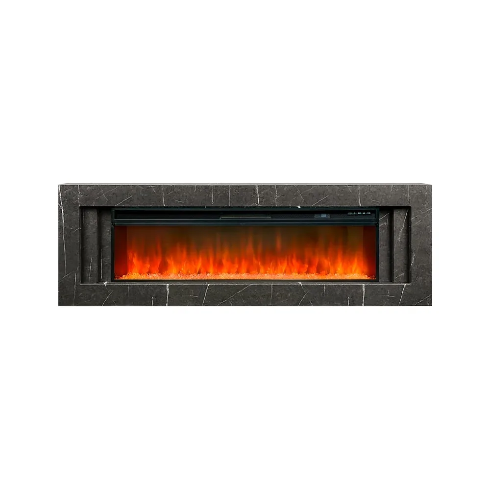 Каминокомплект Line 60 SFT Stone Touch (Разборный) - Серый мрамор с очагом Vision 60 LED