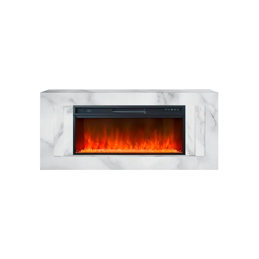 Каминокомплект Line 42 SFT White Marble (Разборный) - Белый мрамор с очагом Vision 42 LED