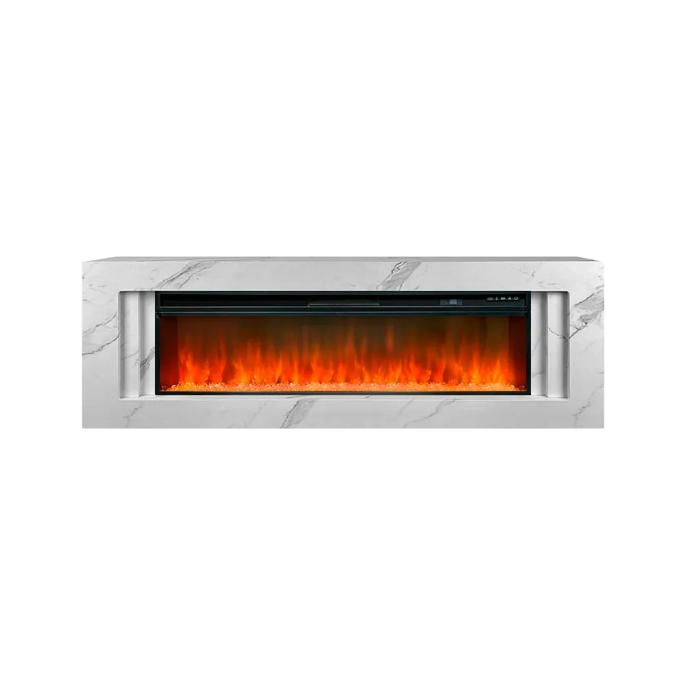 Каминокомплект Line 60 SFT White Marble (Разборный) - Белый мрамор с очагом Vision 60 LED