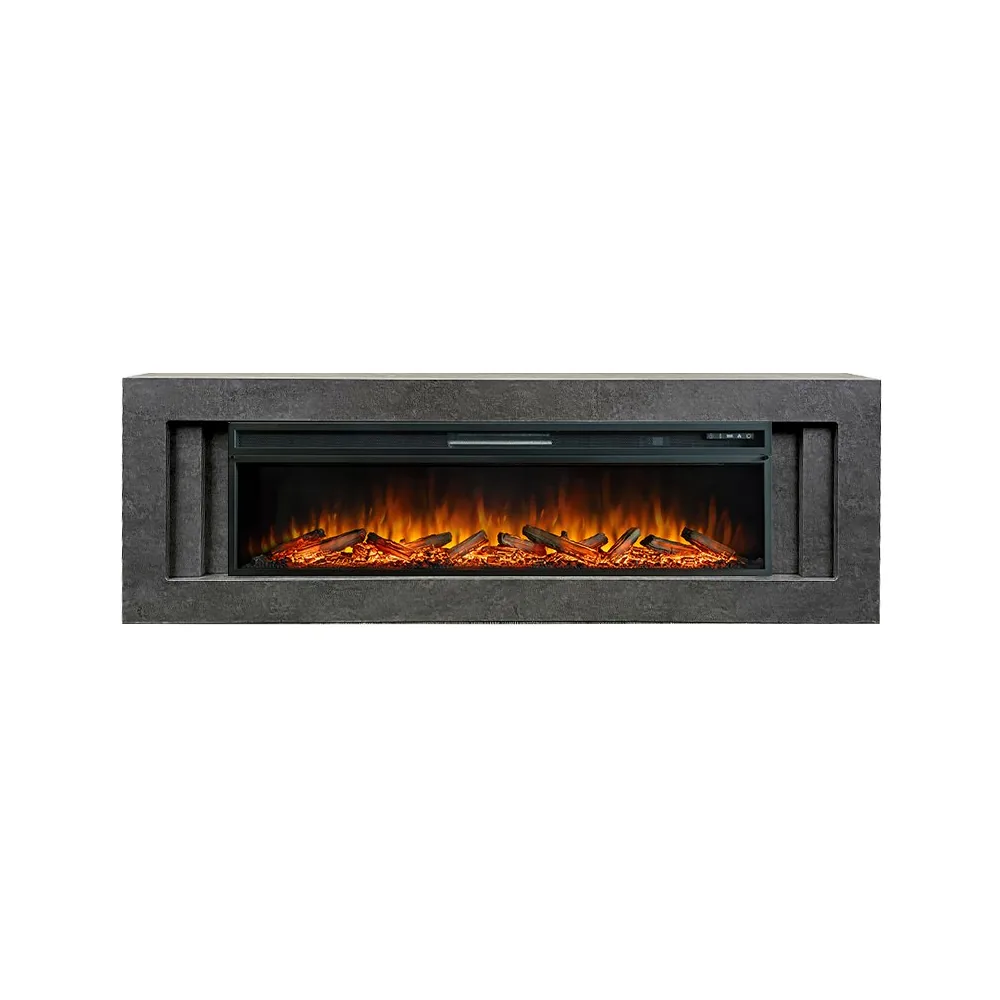 Каминокомплект Line 60 Dark Grey (Разборный) - Темный серый с очагом Vision 60 LOG LED